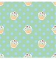 tile cupcake pattern with polka dots vector image