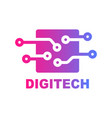 digital technology logo template design vector image