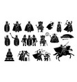 king characters in pictograph set artworks depicts vector image vector image