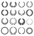 laurel wreath icons set vector image