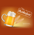 oktoberfest beer fest lettering with mug vector image
