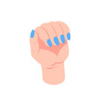 painted nails hand composition vector image