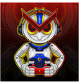 robotic gamer sport mascot logo design vector image vector image