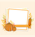 autumn frame with pumpkins vector image vector image