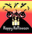 halloween festive greeting card with pumpkins vector image vector image
