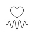 heart pulse line outline icon vector image