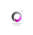 o pink grey alphabet letter logo icon design vector image vector image