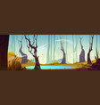 small lake in autumn forest vector image