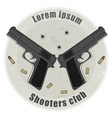 two pistols emblem vector image vector image