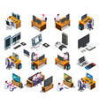 gaming development isometric set vector image vector image