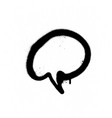 graffiti sprayed text balloon in black on white vector image
