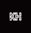 kh monogram logo with abstract line vector image