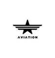 star with wings symbolaviation logo vector image