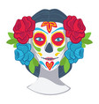 day dead traditional makeup for halloween vector image