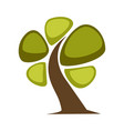 green tree and tree leaf icon or logo template vector image