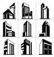 office building icons vector image