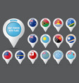 set the pointer to map with flag vector image vector image