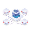 server chip network in isometric vector image vector image