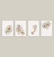 set creative minimalist hand draw floral vector image vector image