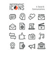 set of modern thin line icons social vector image