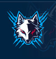 wolf head esport mascot logo vector image