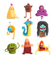 cartoon flat set of funny monsters vector image
