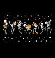 dancing and musical skeletons halloween vector image