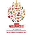 merry christmas object in glass ball shape vector image