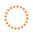round frame with dog or cat paw prints cute vector image vector image