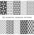 seamless geometric pattern set ten tiled vector image