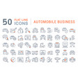set line icons automobile business vector image