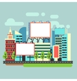 urban empty advertisement billboards in flat city vector image