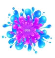 blue and purple paint splash on white background vector image