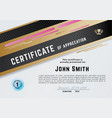 official white certificate with gold black pink vector image vector image