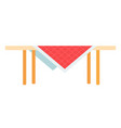 table with red checked tablecloth icon flat vector image