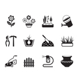 flower and garden icons set vector image