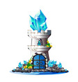 Fairytale tower with crystals Royalty Free Vector Image