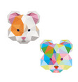 hamster face with polygonal geometric style vector image