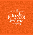 kids menu label and fast food seamless pattern vector image