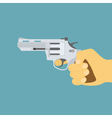 Hand with gun control using both hands Royalty Free Vector