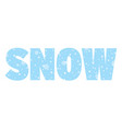 Seasonal banner with word snow snowing concept Vector Image