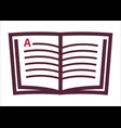 book open page with a letter line art icon vector image