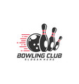 bowling logo design concept template emblem vector image