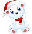 cute christmas polar bear cartoon vector image