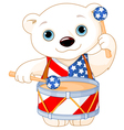 4th of july polar bear vector image vector image