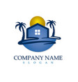 beach real estate logotype vector image vector image