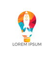 light bulb and rocket logo design vector image