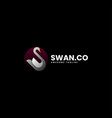 logo swan gradient colorful style vector image vector image