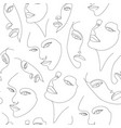 seamless pattern continuous line art vector image vector image