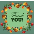 Thank you card with beautiful vintage flowers Vector Image